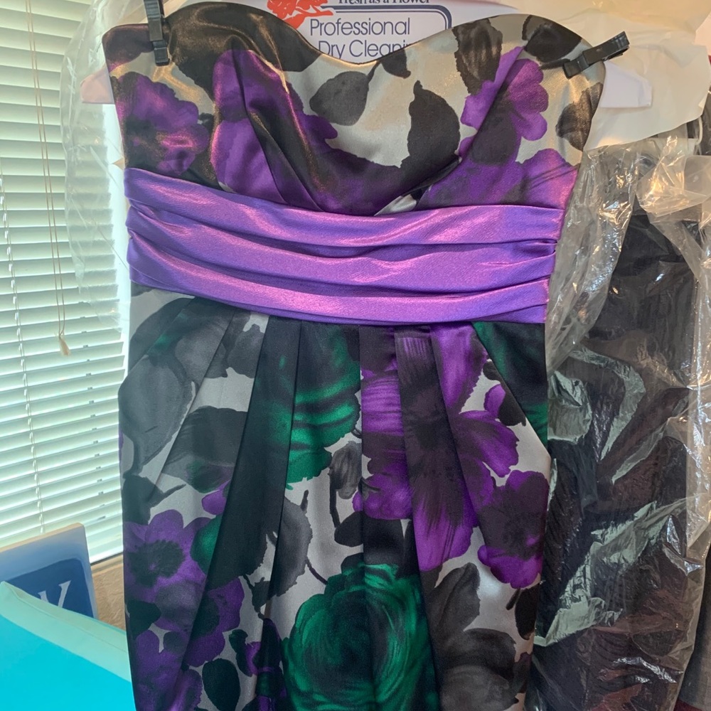 Purple flower cocktail dress